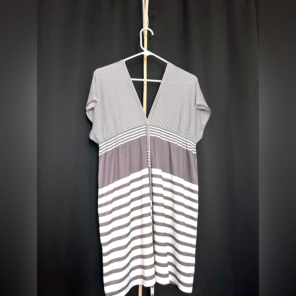 Gray and white striped medium Cristinalove dress